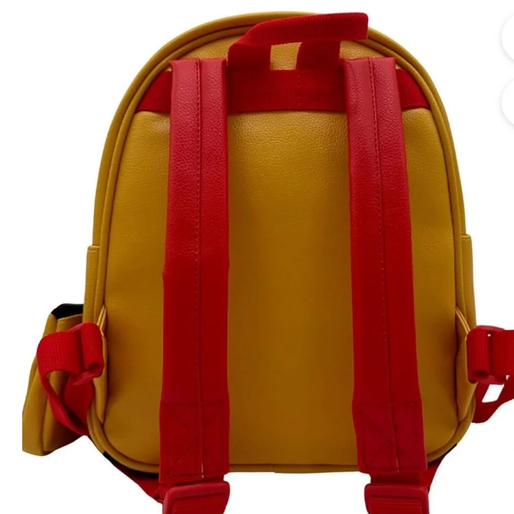 New Winnie The Pooh Mini Backpack faux pebble leather with zipper pouch